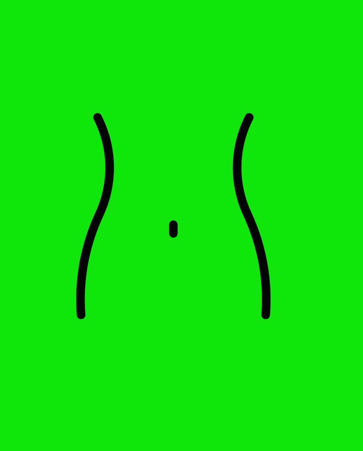 belly symbol image representing belly bar piercing with a green background