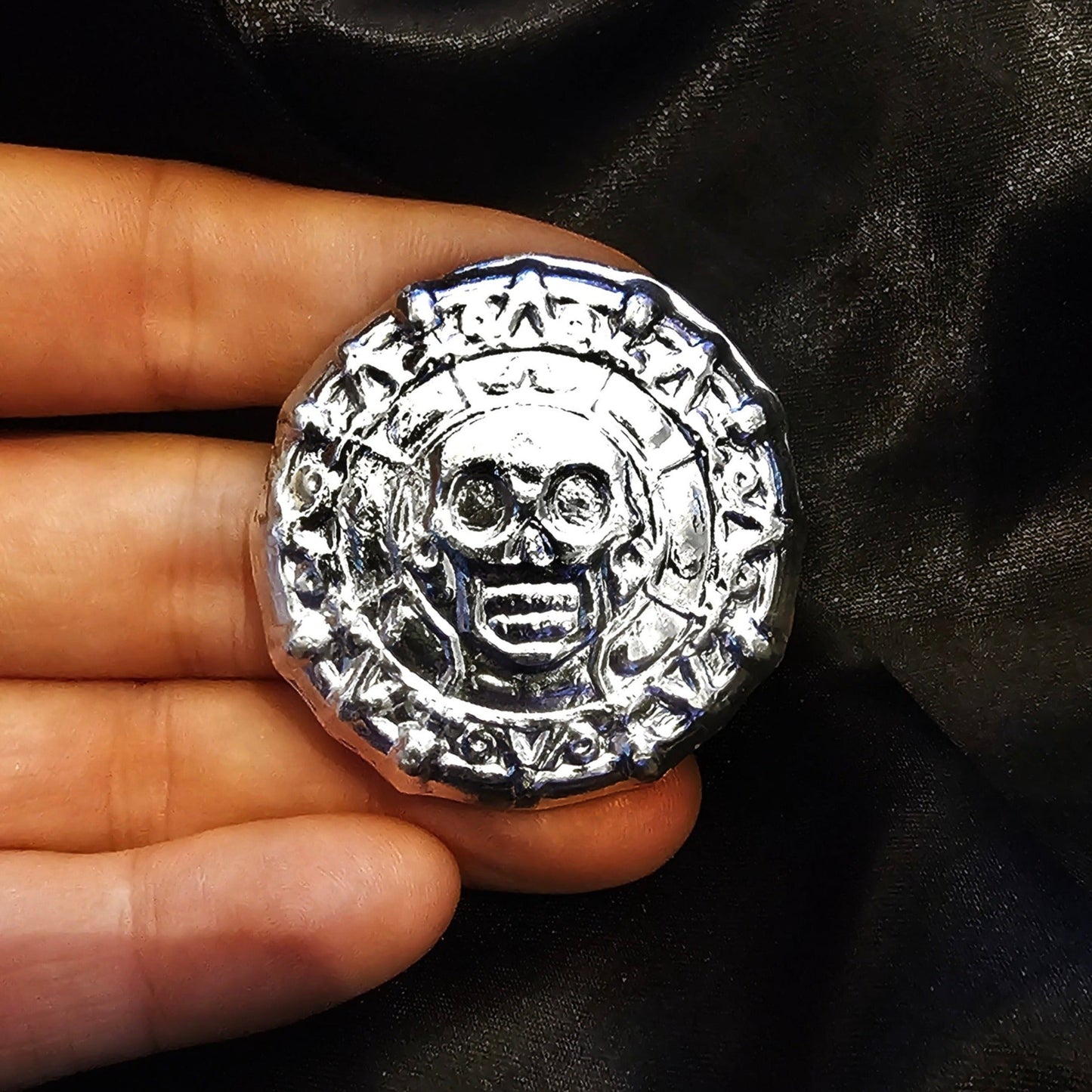 Pure 999 Silver Personalised Skull Coin - Pretty Savage Jewellery