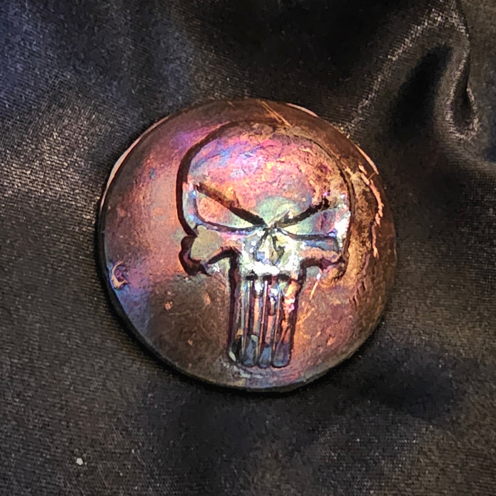 Pure 999 Silver Personalised Punisher Skull Coin - Pretty Savage Jewellery