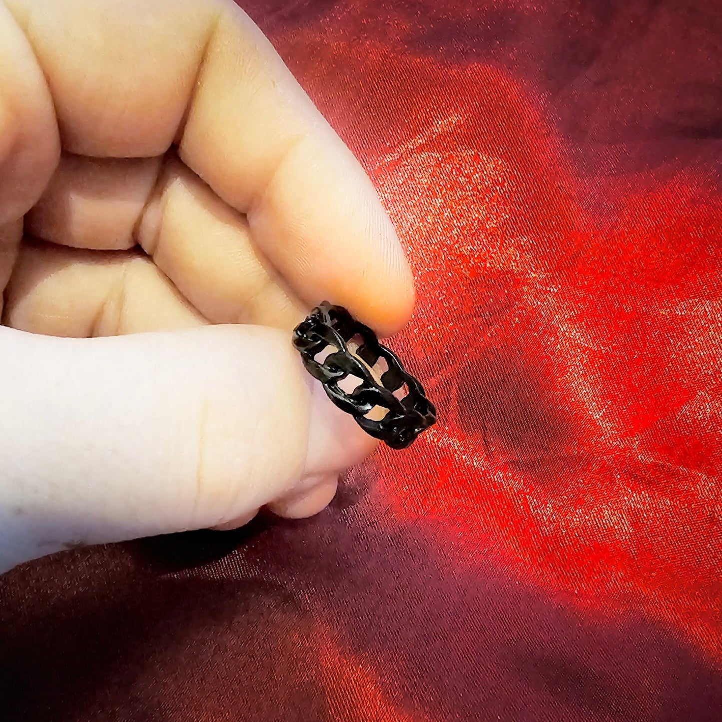 Black Metal Chain Link Ring - Pretty Savage Jewellery