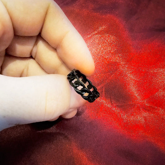 Black Metal Chain Link Ring - Pretty Savage Jewellery