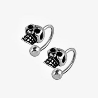 Skull Curved Stainless Steel Lip Bar - Pretty Savage Jewellery