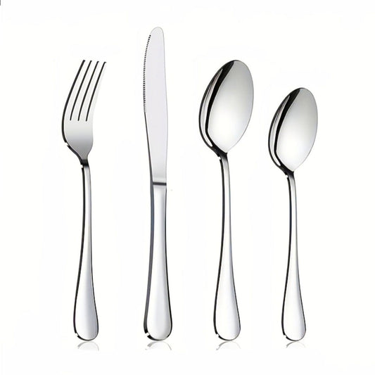 Silver 4pc Blank Stainless Steel Cutlery Set