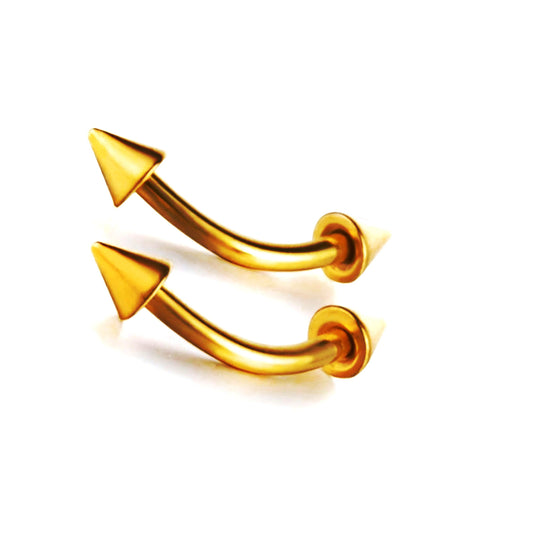 Edelstahl Kegel Curved Barbell Gold