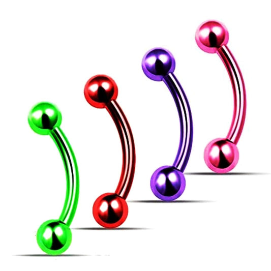 Curved Barbells Multicolor Kugelende Edelstahl Bananabells