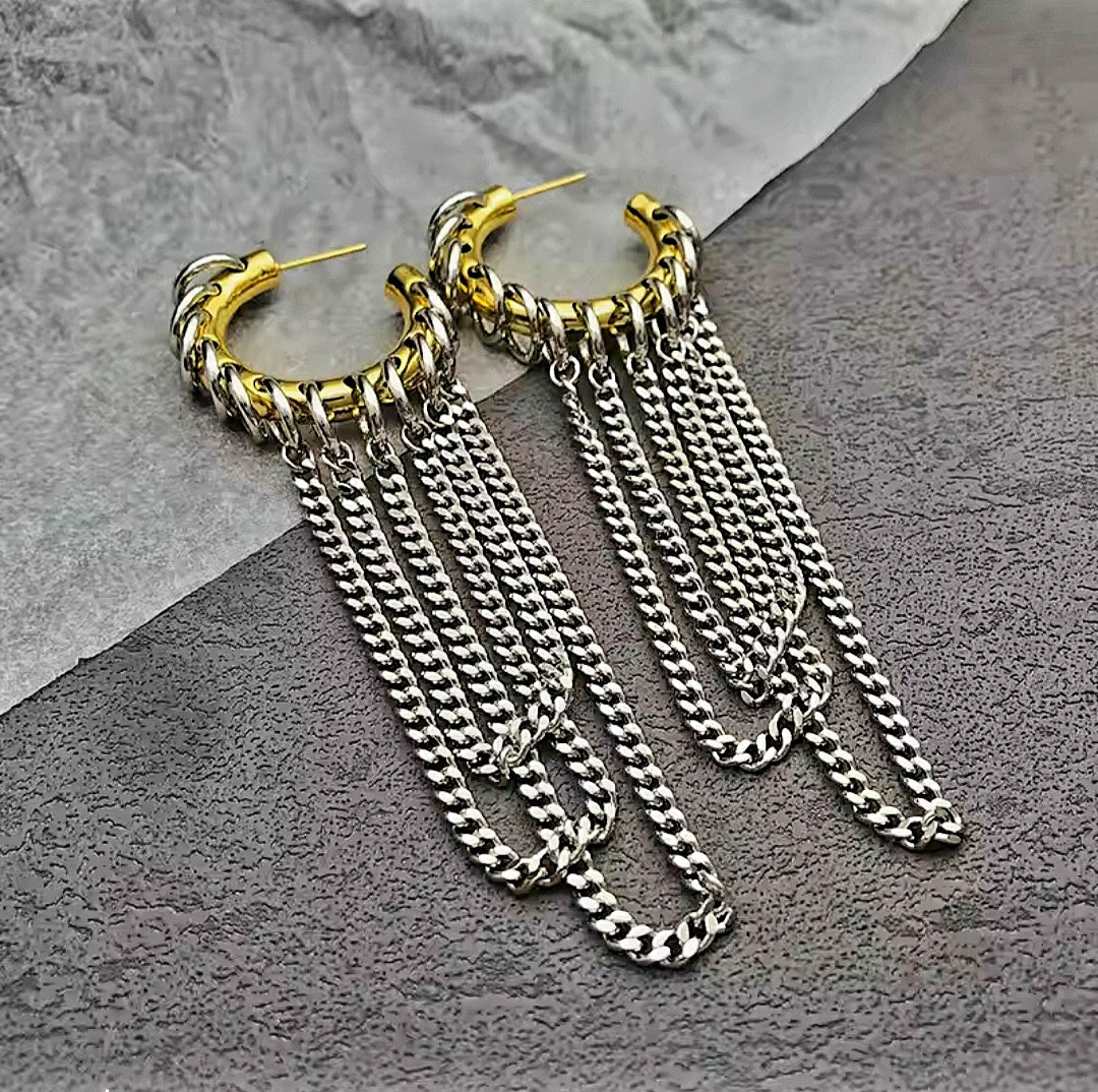 Paire de boucles d'oreilles créoles Steampunk