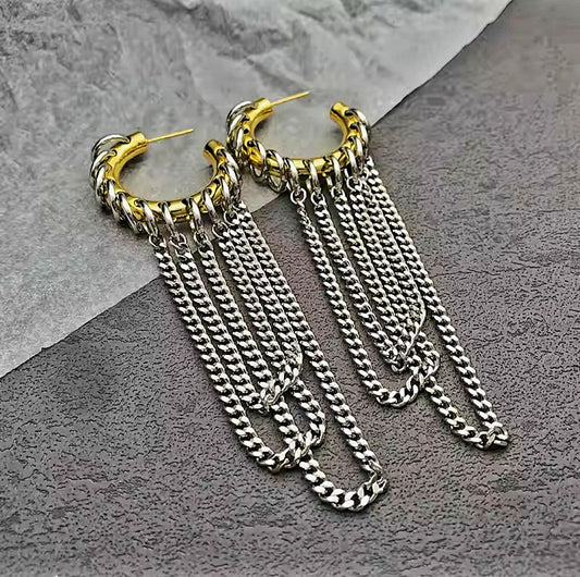 Paire de boucles d'oreilles créoles Steampunk