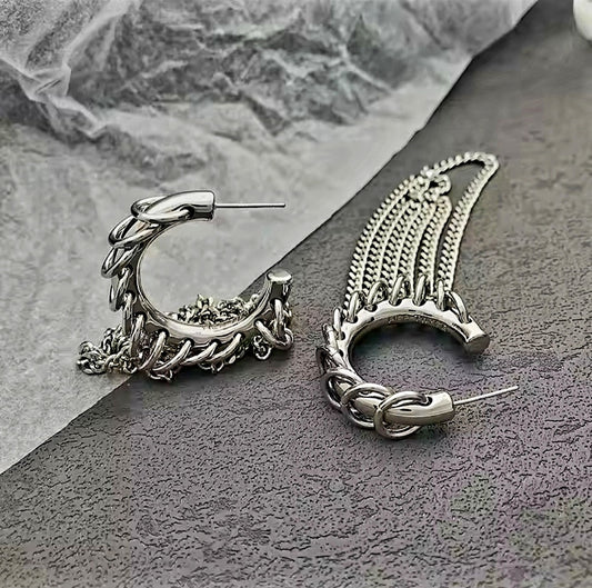 Paire de boucles d'oreilles créoles Steampunk