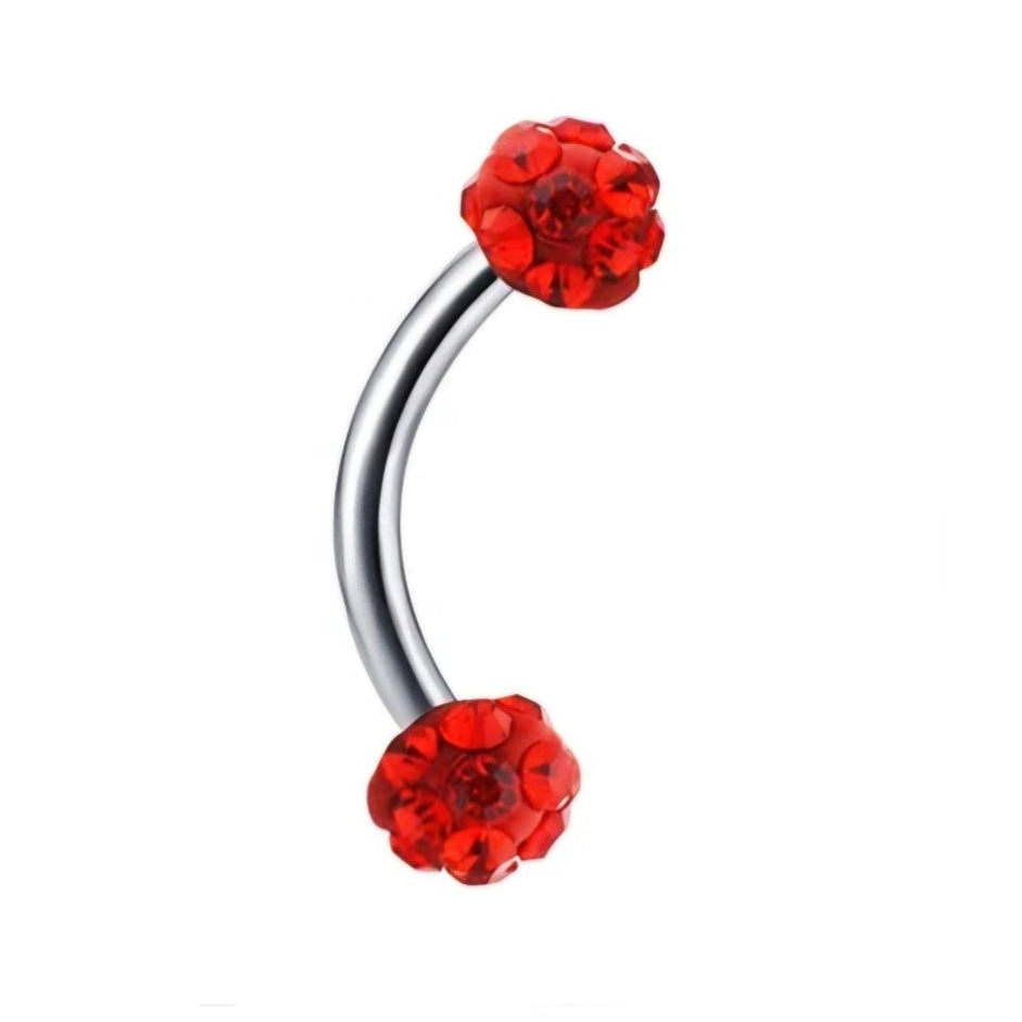 Disco Ball Stainless Steel Curved Barbells 16G