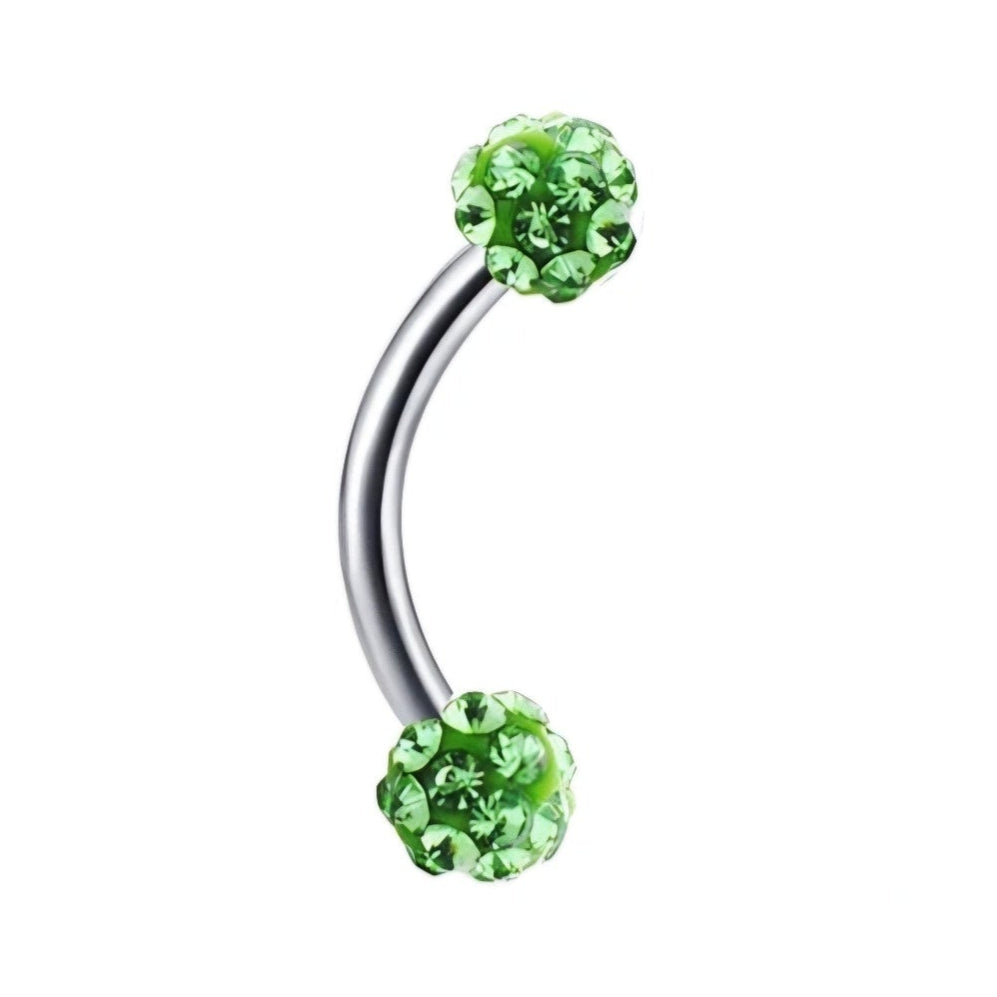 Disco Ball Stainless Steel Curved Barbells 16G