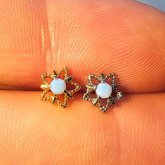 Blue Stone Star L Shape Nose stud