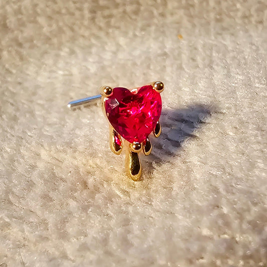 Melting Heart L Shape Nose Studs