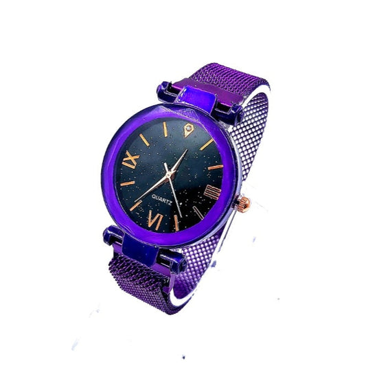 Deep Galaxy Purple Magnetic Strap Wrist Watch
