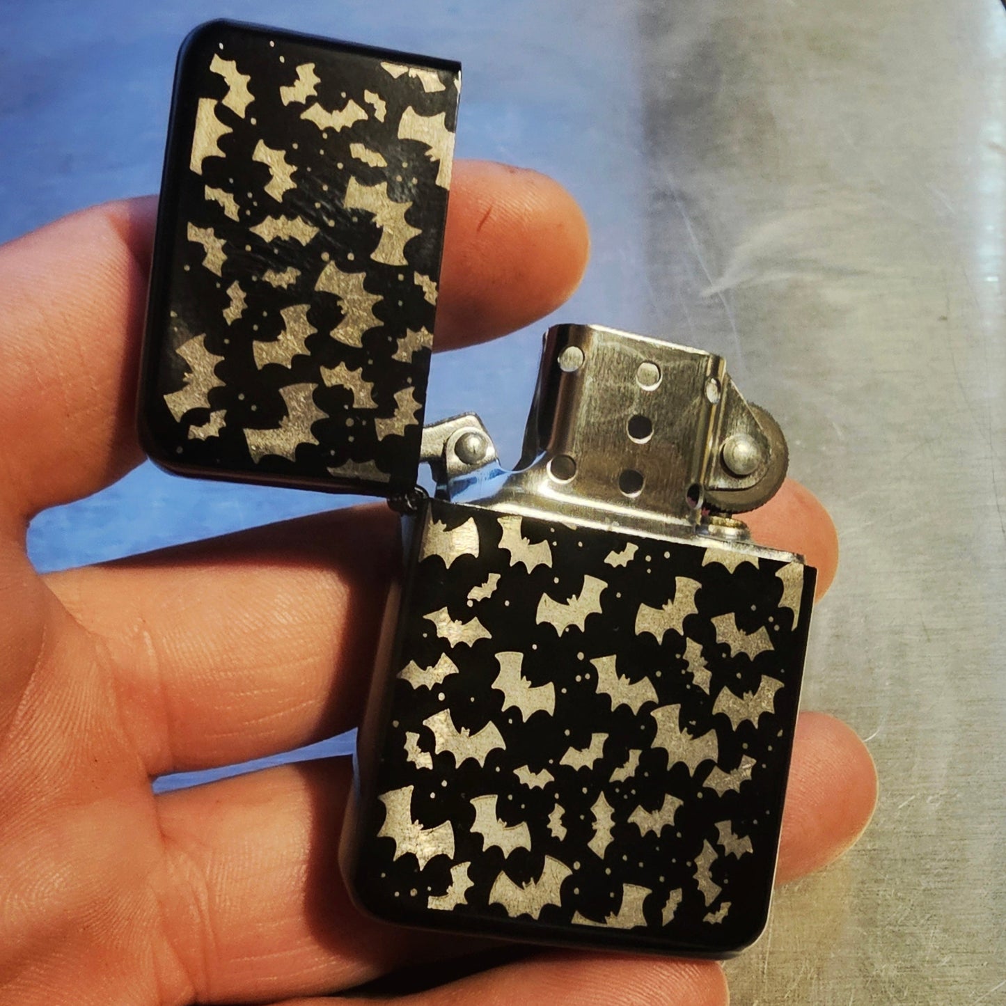 Bat Swarm Design Flip Lighter