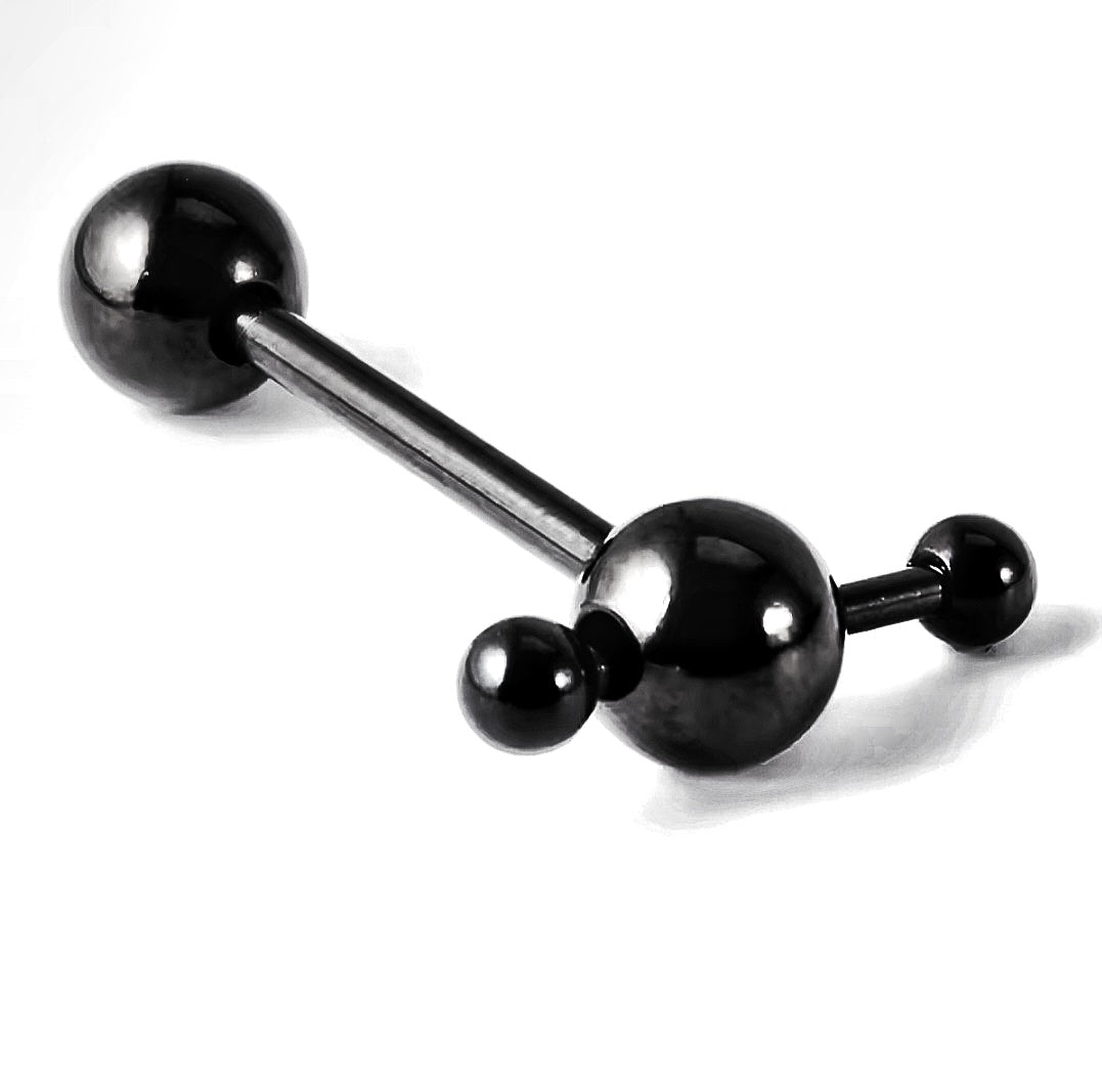 Black Fidget Tongue Barbell 14G