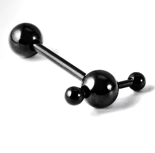 Black Fidget Tongue Barbell 14G