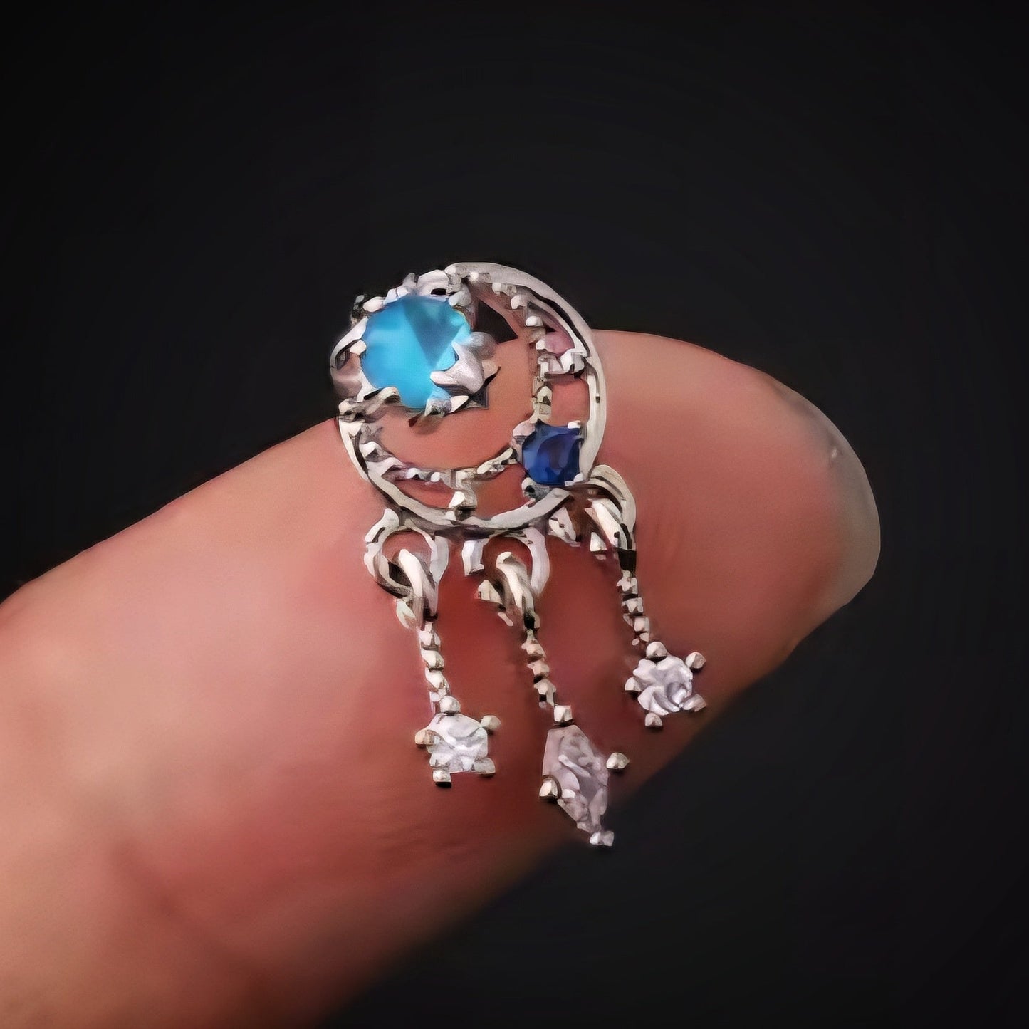 Moon & Stars Stud Earring 16G