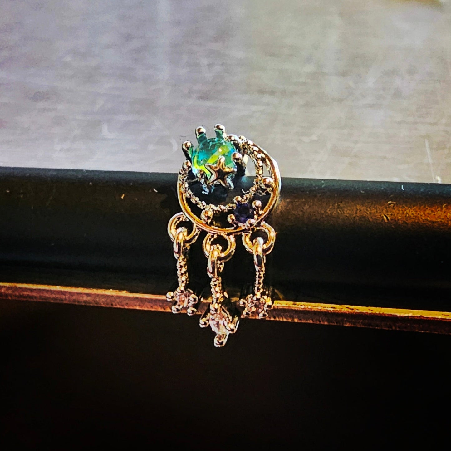 Moon & Stars Stud Earring 16G