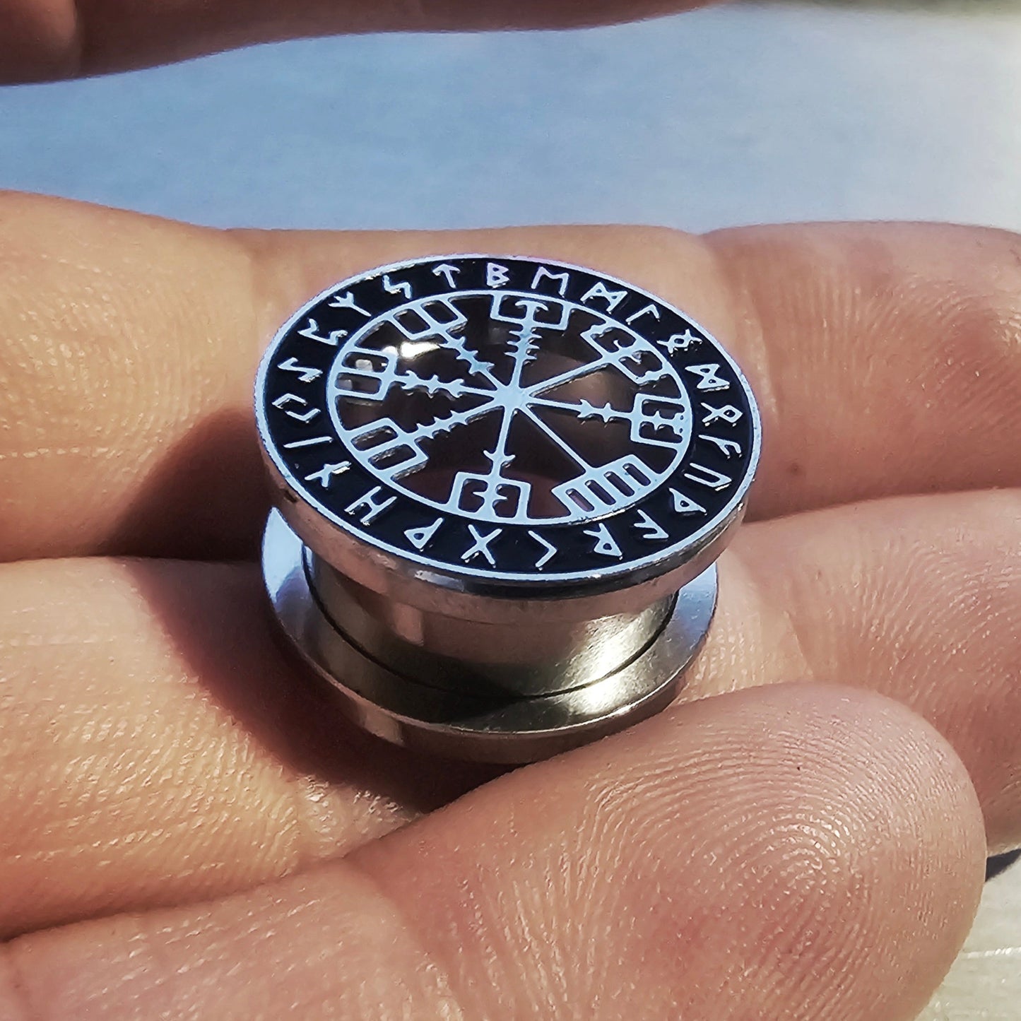 Viking Rune Stainless Steel Ear Tunnel