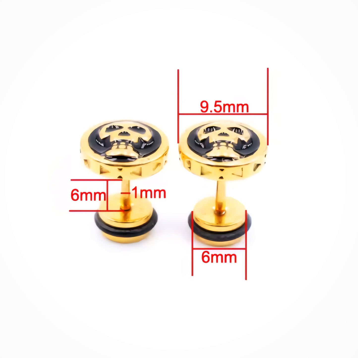 Memento Mori Skull Stud Earring Pair