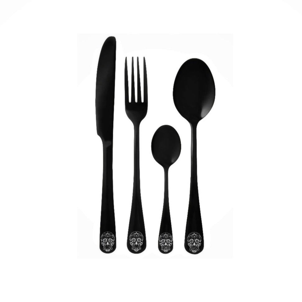 Candy Skull Stainless Steel 4pc Cutlery Set