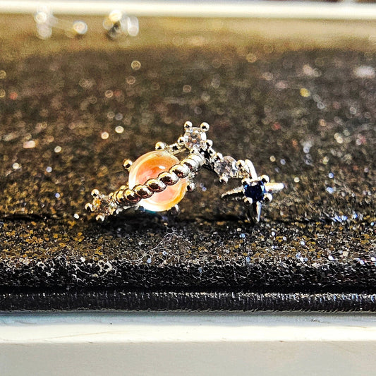 Stars & Planet L-Shape Nose Stud 20G