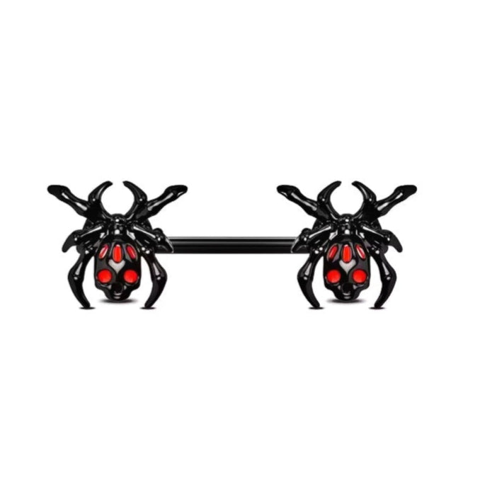 Poisonous Spider Nipple Barbell 14G