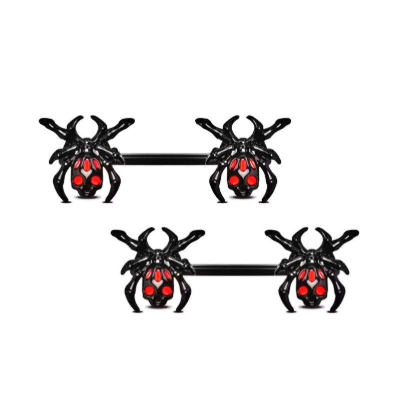 Poisonous Spider Nipple Barbell 14G