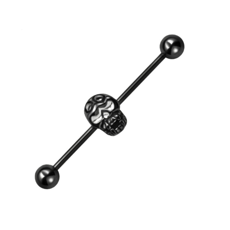 Totenkopf-Industriestange, Totenkopf-Skelett, Kopfstange, Gerüststange, Körperschmuck, Langhantel, 38 mm