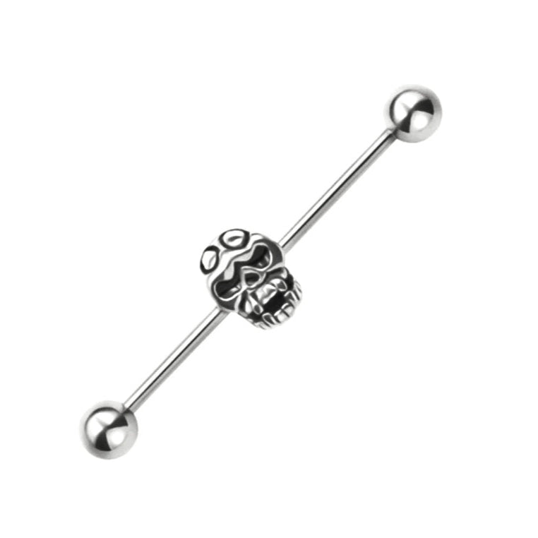 Totenkopf-Industriestange, Totenkopf-Skelett, Kopfstange, Gerüststange, Körperschmuck, Langhantel, 38 mm