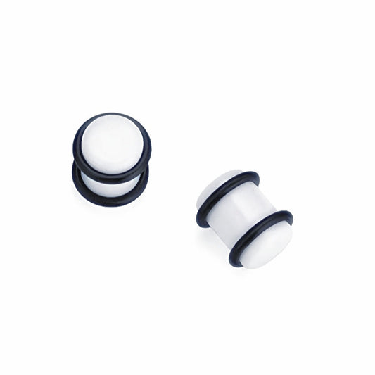 White Acrylic Gauge Ear Plugs