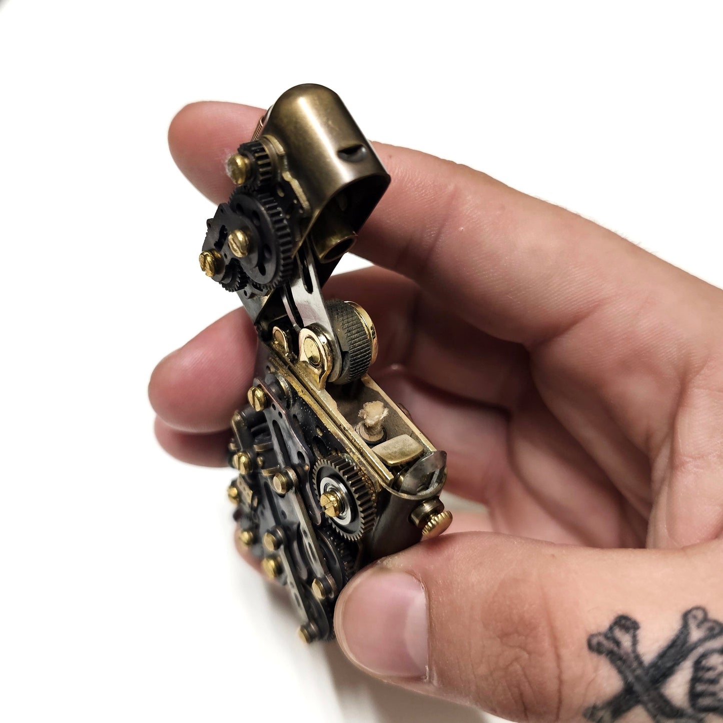 Mechanical Engine Steampunk Brass Flip Press Lighter