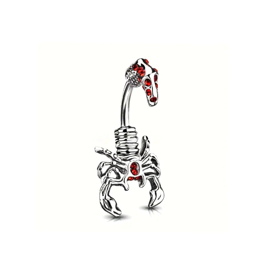 Scorpion Stainless Steel Belly Bar 14G