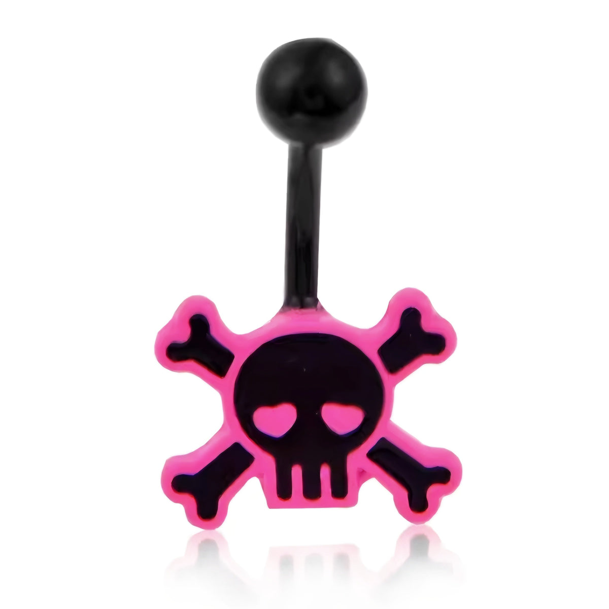 Piercing de nombril tête de mort punk 14G
