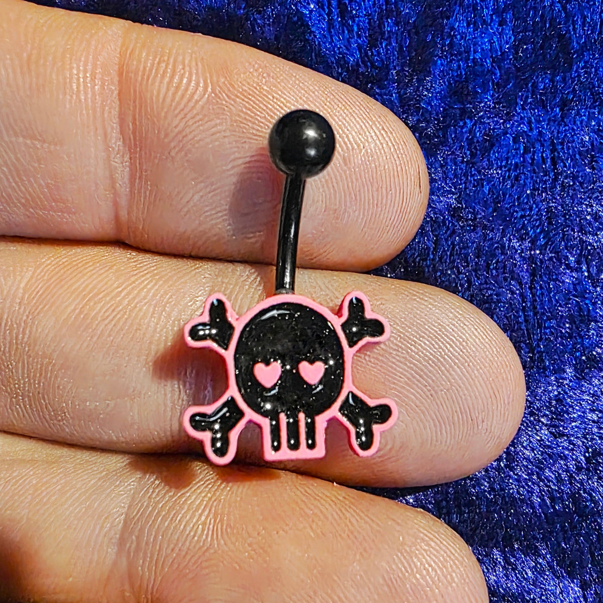 Piercing de nombril tête de mort punk 14G