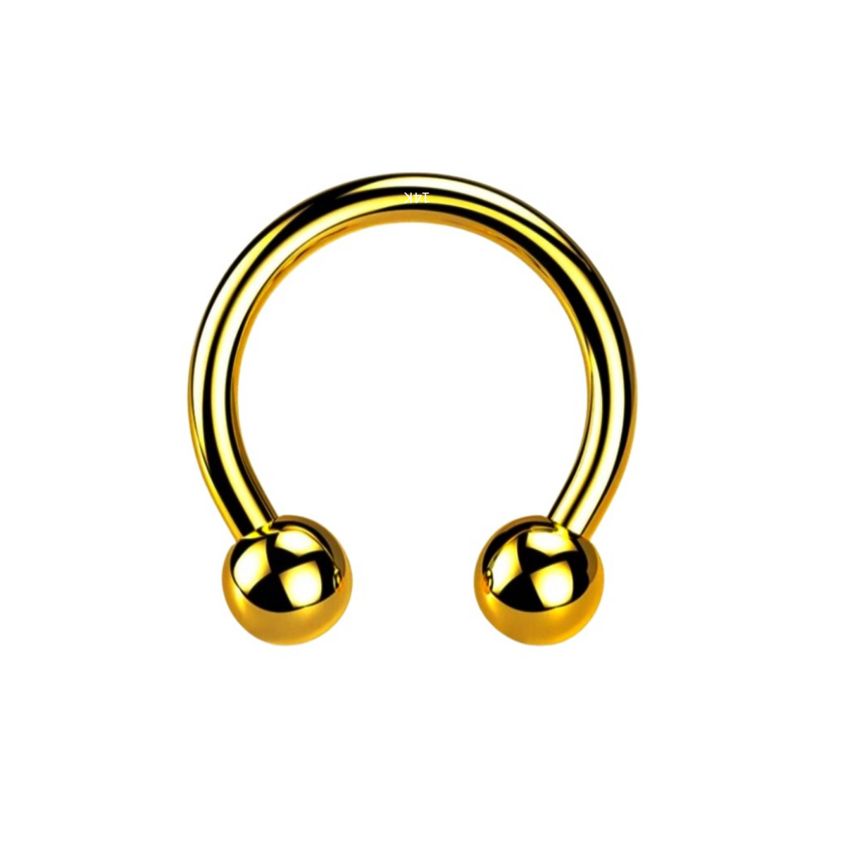 Anneau fer à cheval en or 14k à filetage interne 16G