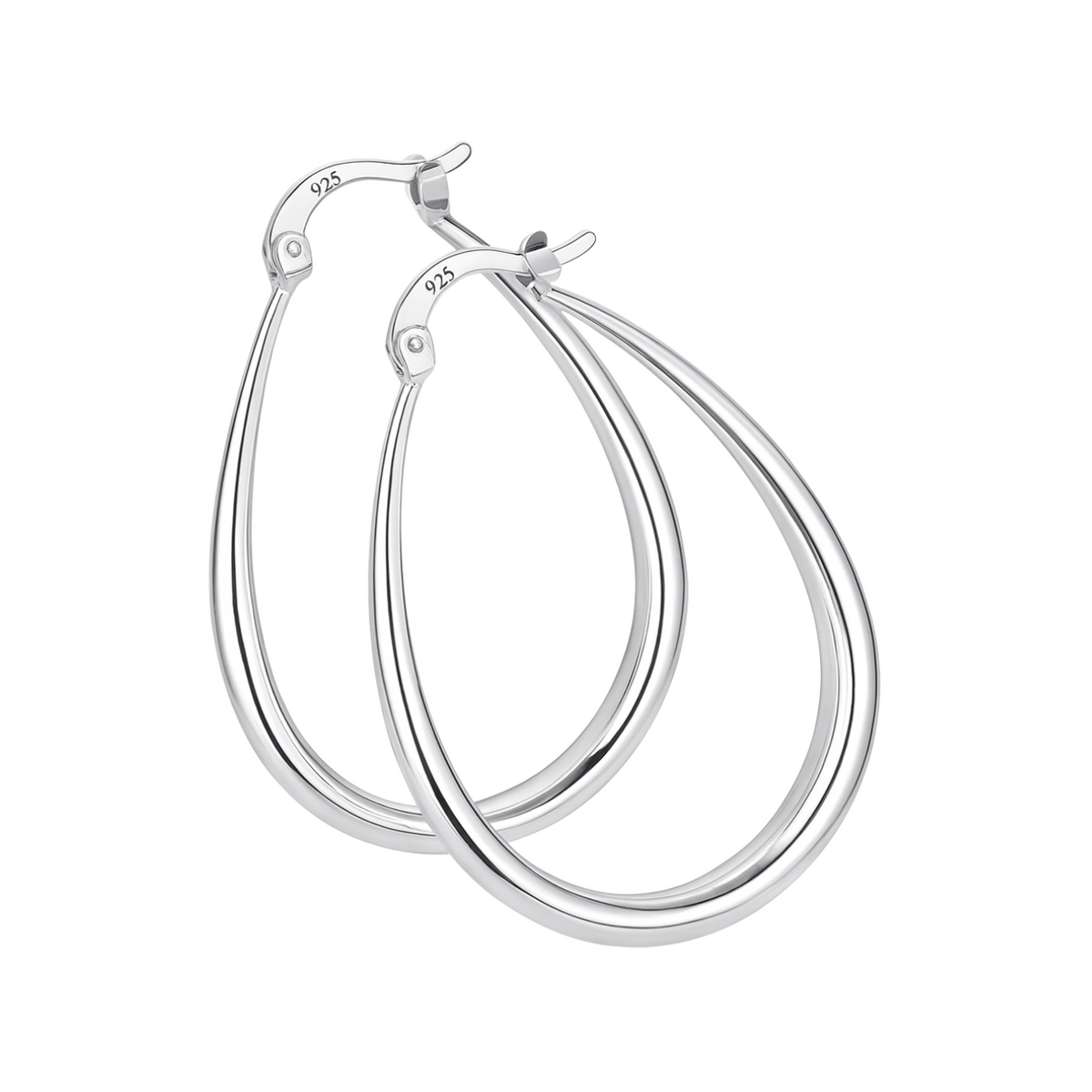 Créoles goutte d'eau en argent sterling 925, 41 mm