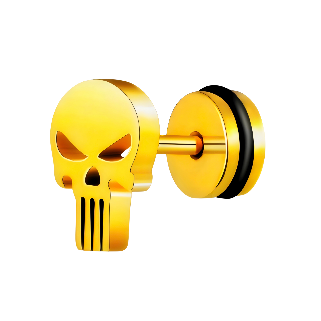 Punisher Skull Stainless Steel Ear Studs 16G