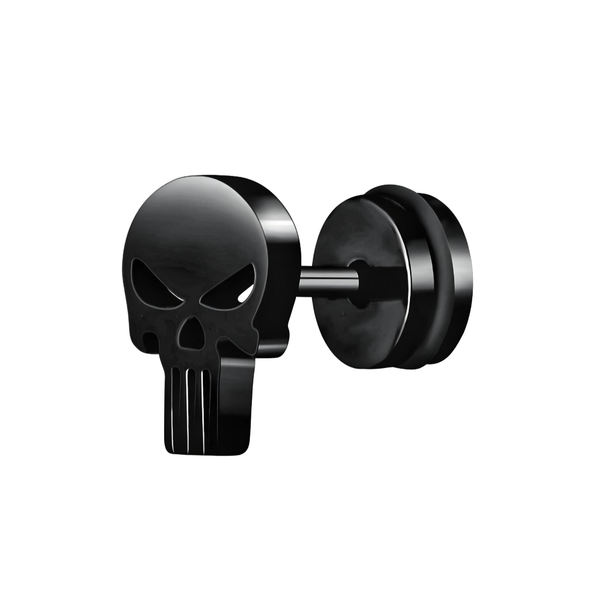 Punisher Totenkopf Edelstahl Ohrstecker 16G