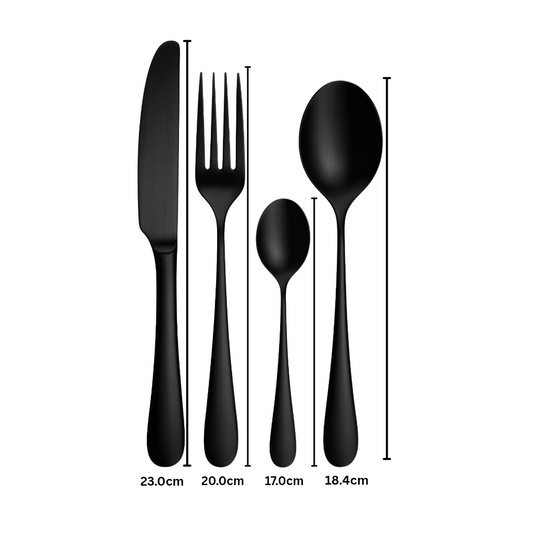 Black 4pc Stainless Steel Cutlery Set
