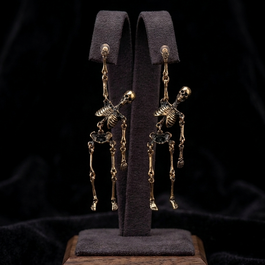 Skeleton Dangle Ear Stud Pair