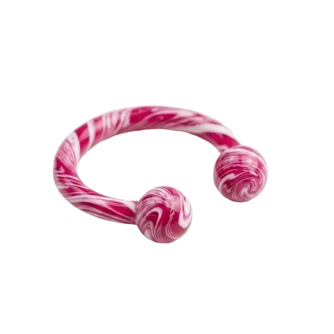 Pink Effect Marble horseshoe Hoop