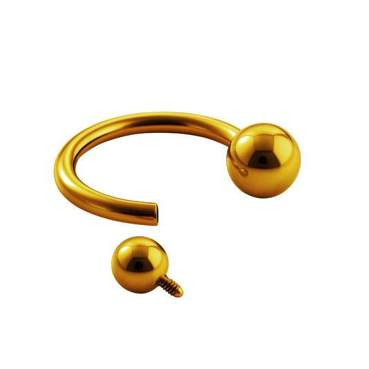 14k Gold Internally Threaded Horseshoe Ring 16G