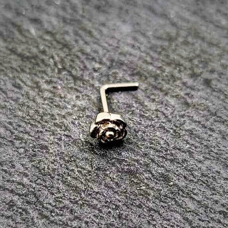 Silver Rose Stainless Steel Nose Studs - Pretty Savage Jewellery