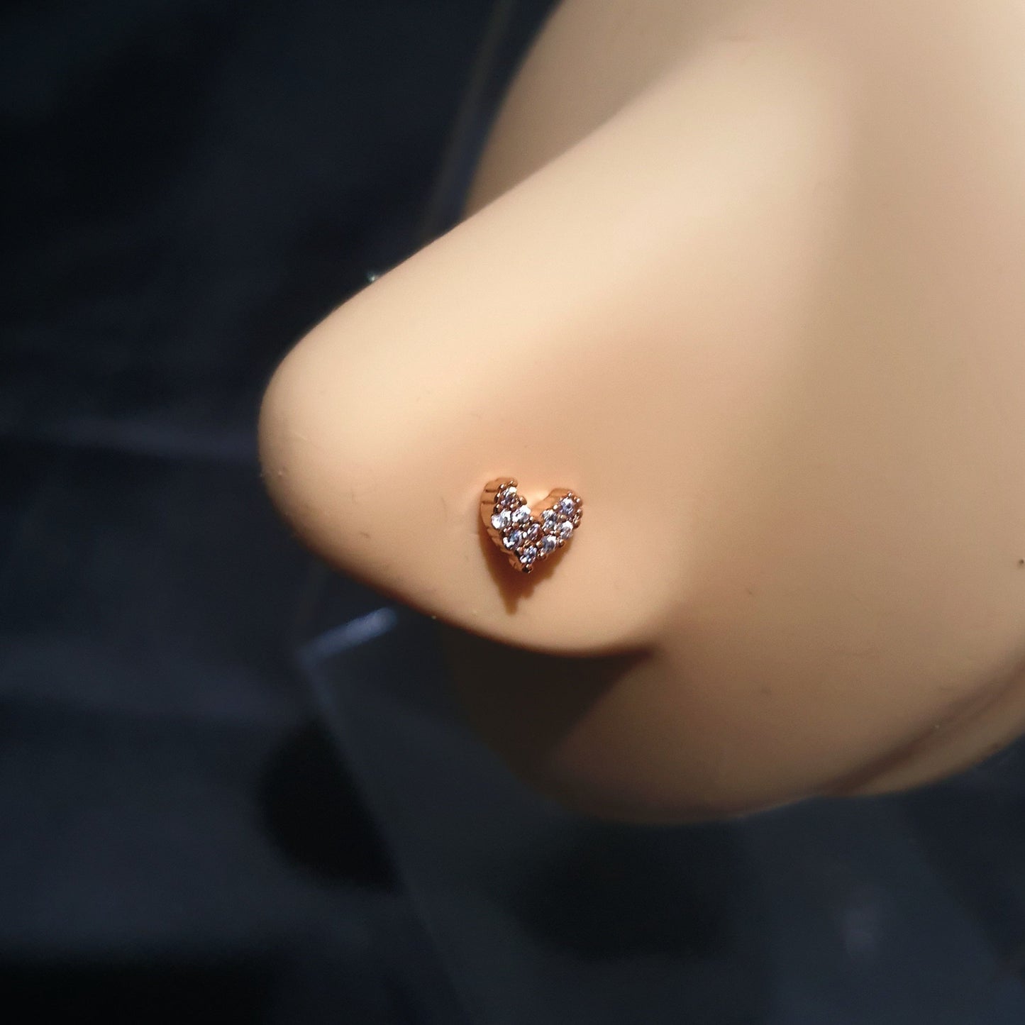 Heart Nose Studs Nose Piercing Body Jewellery - Pretty Savage Jewellery