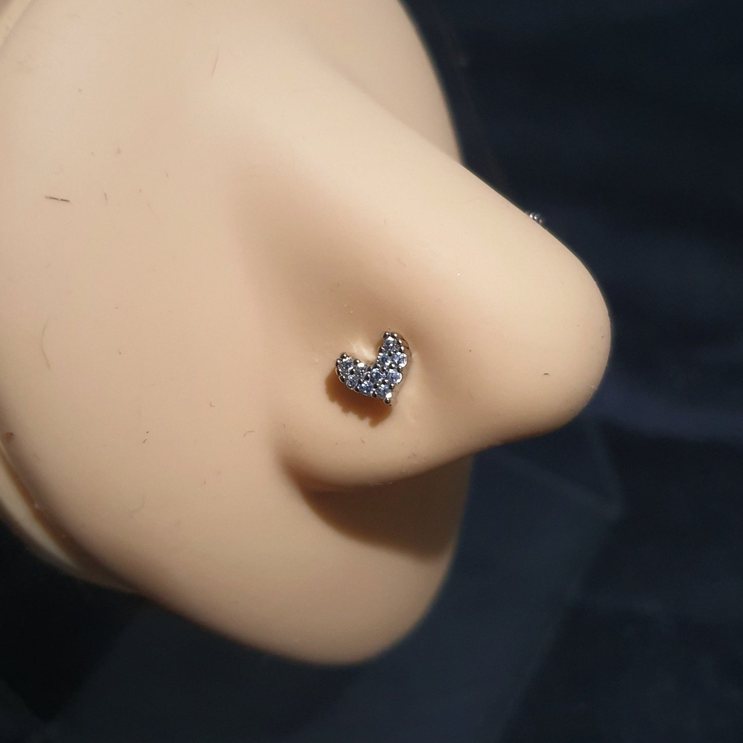 Heart Nose Studs Nose Piercing Body Jewellery - Pretty Savage Jewellery