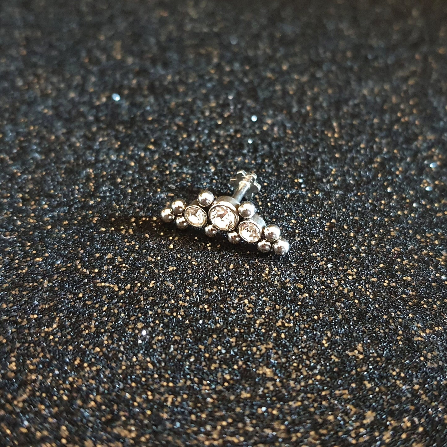 Silver Gem Threaded labret studs - Pretty Savage Jewellery