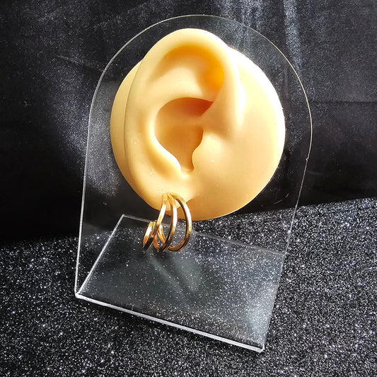 Golden Triple Hoop Earrings Pair - Pretty Savage Jewellery