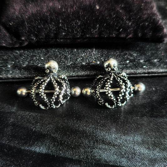 Oscar The Octopus Nipple Bar Cage - Pretty Savage Jewellery