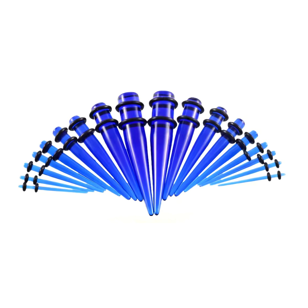 Durchscheinender blauer Acryl Ohr-Taper